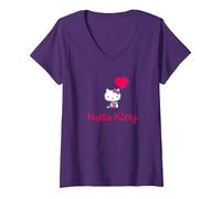 Femme Hello Kitty - Vous ne Pouvez jamais Avoir trop d'amis T-Shirt avec Col en V, Violet, XL