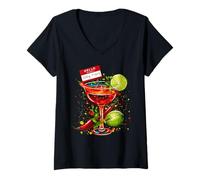 Femme Hello My Name is Spicy Marg Margarita, Blague Amusante pour Les Amateurs de Cuisine T-Shirt avec Col en V