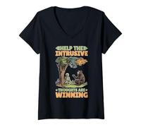 Femme Help The Intrusive Thoughts are Winning Trop réfléchir T-Shirt avec Col en V