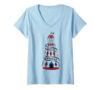 Femme helter skelter T-Shirt avec Col en V