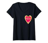 Femme HÉMATOLOGIE ONCOLOGIE Pink Cancer du Sein T-Shirt avec Col en V