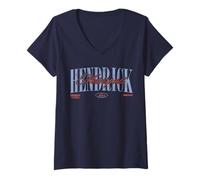 Femme Hendrick Motorsports Est. 1984 Classic Bold and Cursive Text T-Shirt avec Col en V