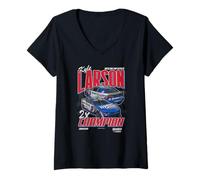 Femme Hendrick Motorsports Kyle Larson Nascar Series 2X Champion T-Shirt avec Col en V