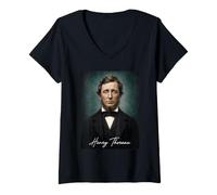 Femme Henri David Thoreau T-Shirt avec Col en V