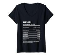 Femme Henri Valeur Nutritive Nom Drôle T-Shirt avec Col en V