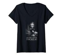 Femme Henry D. Thoreau Walden T-Shirt avec Col en V