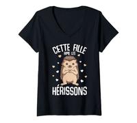 Femme Hérisson Cette Fille Aime Les Hérissons Enfant T-Shirt avec Col en V
