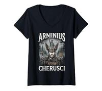 Femme Hermann Monument Arminius Allemand T-Shirt avec Col en V