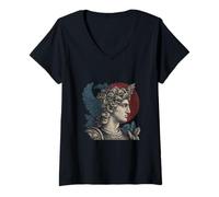 Femme Hermès Dieu Grec T-Shirt avec Col en V