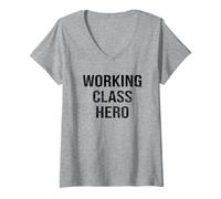 Femme Héros de Classe ouvrière T-Shirt avec Col en V