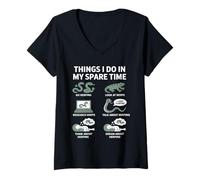 Femme Herping Herp Lover Humour Herper Wildlife T-Shirt avec Col en V