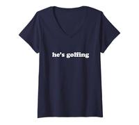 Femme He's Golfing Abandoned Golf Wife Citation pour Femmes épouses T-Shirt avec Col en V