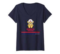 Femme Hesketh Racing Logo Champion du Monde de l'équipe à Rayures Mascotte rétro T-Shirt avec Col en V