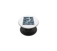 Femme Heureuse, Vie Heureuse, Mari Heureux, épouse suspecte, Marine PopSockets PopGrip Adhésif