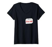 Femme Hi My Name is Julian Lazy Costume pour fêtes T-Shirt avec Col en V