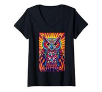 Femme Hibou Spiritual Wings Wisdom Woodland Bird T-Shirt avec Col en V