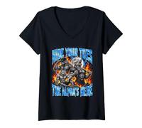 Femme Hide Your Toes Funny Wolf Meme Cool Internet Humour T-Shirt avec Col en V