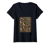 Femme Hiéroglyphes Égyptiens I Archéologie des Dieux Égyptiens T-Shirt avec Col en V