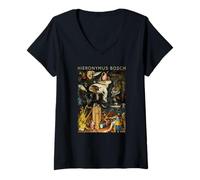 Femme Hieronymus Bosch Le Jardin des délices pour Artistes T-Shirt avec Col en V