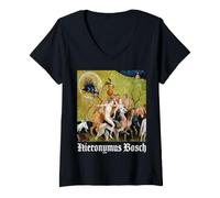 Femme Hieronymus Bosch Le Jardin des délices terrestres T-Shirt avec Col en V