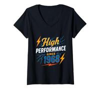 Femme High Performance Since 1968 - Pleinement sous tension Année T-Shirt avec Col en V