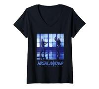 Femme Highlander Connor MacLeod Kurgan Bataille Finale T-Shirt avec Col en V