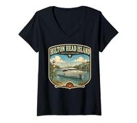 Femme Hilton Head Island sourth Caroline Hilton Head Island Lover T-Shirt avec Col en V
