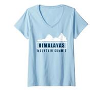 Femme Himalaya Mountain Summit Adventure for Explorers T-Shirt avec Col en V