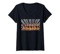 Femme Hippique Jockeys Art, Santa Anita Del Mar, Pur-Sang T-Shirt avec Col en V