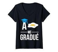 Femme Hispanic Graduation Class Mexicans Me Gradue Ahuevo Dichos T-Shirt avec Col en V