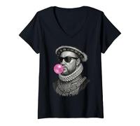 Femme Histoire d'Henry VIII Angleterre T-Shirt avec Col en V