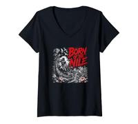 Femme Histoire du Pharaon égyptien né du Nil T-Shirt avec Col en V