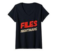 Femme Histoires de cauchemars drôles de Personnes Texte drôle de fichiers Cauchemar T-Shirt avec Col en V