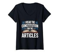 Femme History Teachers Read The Constitution T-Shirt avec Col en V