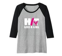 Femme Hit Like A Girl Kickboxer pour Arts Martiaux Manche Raglan