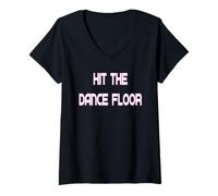 Femme Hit The Dance Floor Disco des années 70 T-Shirt avec Col en V