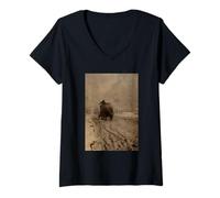 Femme Hiver - Fifth Avenue par Alfred Stieglitz T-Shirt avec Col en V