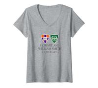 Femme Hobart & William Smith Colleges Combined Logo Mark HWSC T-Shirt avec Col en V