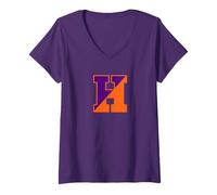 Femme Hobart & William Smith Colleges Hobart H Mark T-Shirt avec Col en V
