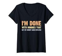 Femme Hobbies That Get My Credit Card Dépensing Money Funny Sayings T-Shirt avec Col en V