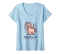 Femme Hobby Horse Girl Just Galping Around Kawaii Pony T-Shirt avec Col en V