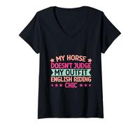 Femme Hobby Horse Rider My Outfit Chic English Riding Horse T-Shirt avec Col en V