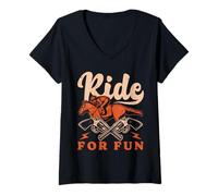 Femme Hobby Horse Rider Ride For Fun English Riding Horse T-Shirt avec Col en V