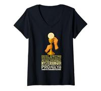 Femme Hoc Est Enim Corpus Meum Eucharistie Latine T-Shirt avec Col en V