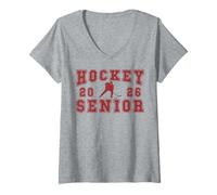 Femme Hockey Senior Hockey de Nuit Senior 2026 Graduation 55 T-Shirt avec Col en V