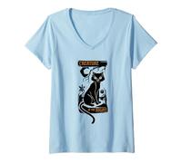Femme Hocus Pocus Creature of the Night Halloween T-Shirt avec Col en V