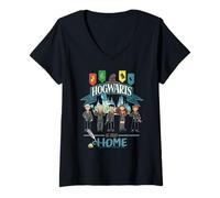 Femme Hogwarts is Our Home Harry Potter Nouveau Design 2025 T-Shirt avec Col en V