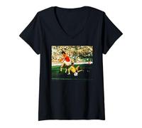 Femme Holland V Argentine Johan Cruyff Coupe du Monde de Football 1974 T-Shirt avec Col en V