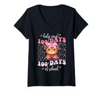 Femme Holy Cow, 100 Jours d'école, 100 Jours d'école, des Enfants Plus intelligents T-Shirt avec Col en V