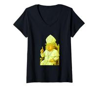 Femme Holy Politics - Design satire surréaliste avec une touche comique T-Shirt avec Col en V